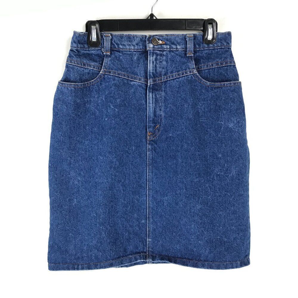 Vintage Hunt Club High Waisted Denim Skirt Women's Size 4 Straight Fit Retro USA